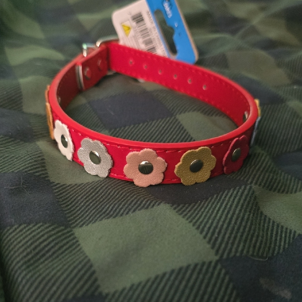 Red Floral Dog Collar